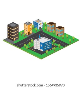 Isolated 3D megalopolis. Skyline of a 3d city - Vector