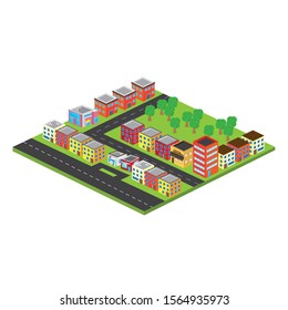 Isolated 3D megalopolis. Skyline of a 3d city - Vector