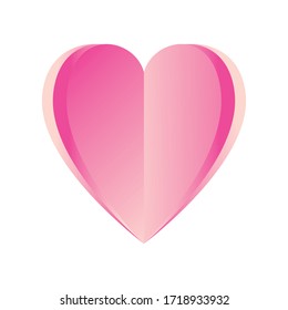 Isolated 3D pink heart. Love synbol - Vector