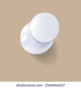 Isolated 3D push pin on a white background. Perfect for office stationery, notice boards, or digital design, offering a clear, realistic depiction of a drawing pin.