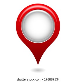 isolated 3d red map pointer