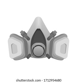 Isolated 3d respirator face mask filters paint graffiti