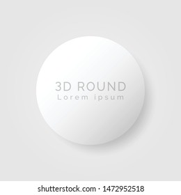 isolated 3D round with light effect on white background.