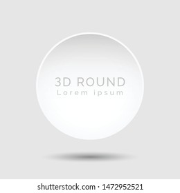 isolated 3D round with light effect on white background.