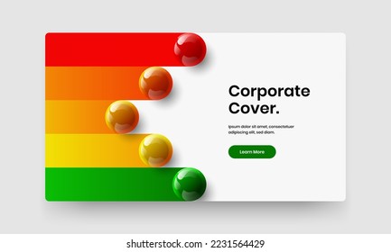 Isolated 3D spheres book cover concept. Minimalistic banner design vector layout.