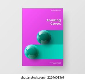 Isolated 3D spheres brochure template. Colorful company identity vector design layout.