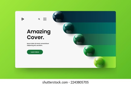 Isolated 3D spheres corporate brochure illustration. Multicolored company identity design vector layout.