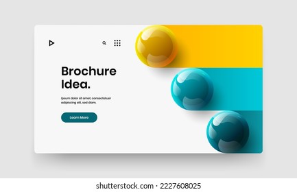 Isolated 3D spheres handbill layout. Abstract corporate cover design vector illustration.