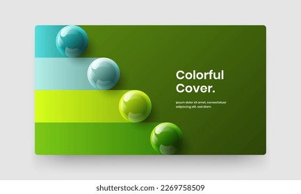 Isolated 3D spheres placard concept. Simple book cover design vector illustration.
