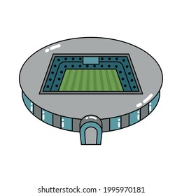 Icono aislado del estadio 3D Edificio moderno