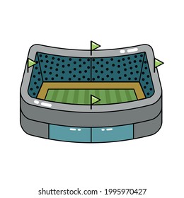 Isolierte 3D-Stadionsymbol Modernes Gebäude