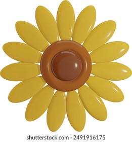 Vector de girasol estilizado 3d aislado
