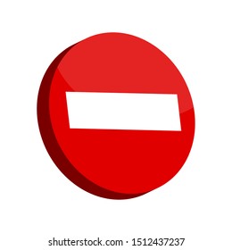 Isolated 3D traffic signal. Do not enter sign - Vector