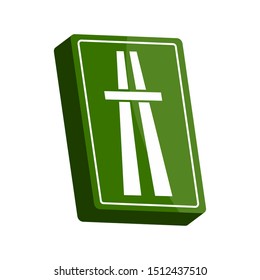 Isolated 3D traffic signal. Start of a motorway sign - Vector