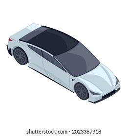 Isolated 3d urban white car icon
