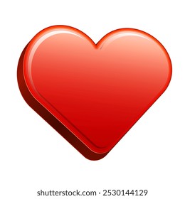 Isolated 3d vector of red heart illustration
