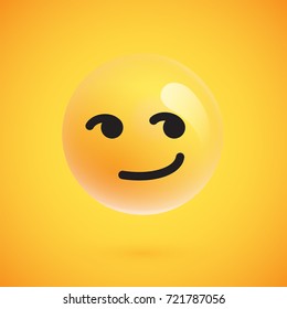 Isolated 3D/flat yellow emoticon from a set, vector illustration