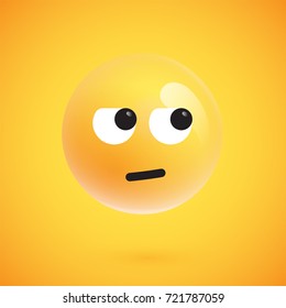 Isolated 3D/flat yellow emoticon from a set, vector illustration