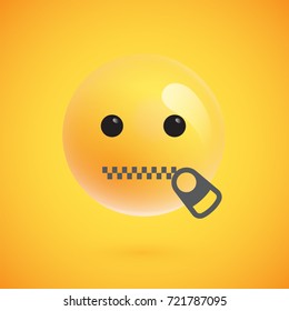 Isolated 3D/flat yellow emoticon from a set, vector illustration