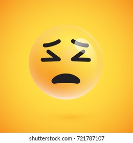 Isolated 3D/flat yellow emoticon from a set, vector illustration