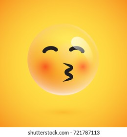 Isolated 3D/flat yellow emoticon from a set, vector illustration