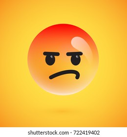 Isolated 3D/yellow angry emoticon from a set, vector illustration