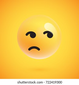 Isolated 3D/yellow jealous emoticon from a set, vector illustration