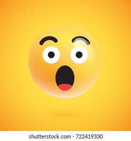 Isolated 3D/yellow wondering emoticon from a set, vector illustration