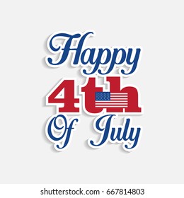 Isolated 4th of july lettering