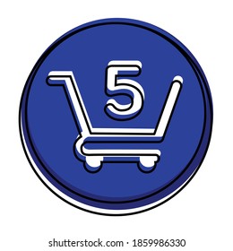 Isolated 5 articles shop online digital marketing colorful icon in white background- Vector
