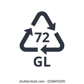 Isolated 72 GL icon for brown glass. Concept of ecology and packaging.