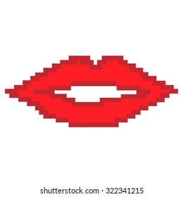 Isolated 8-bit icon on a white background