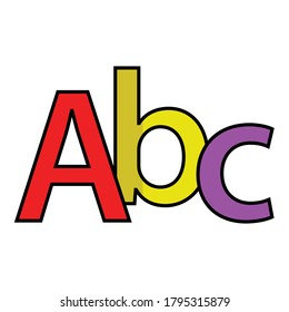 Icono de color ABC aislado. Icono de escuela - Vector