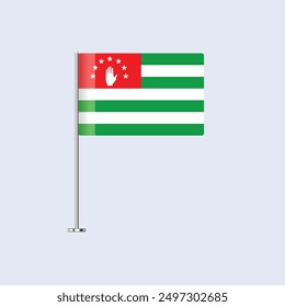 Isolated Abkhazia Table Flag on Pole, Abkhazian Flag Vector Design for Print and Web