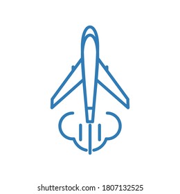 Isolated abstract airplane concept icon 