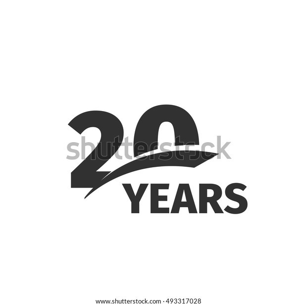 白い背景に抽象的な黒20周年記念のロゴ 20桁の数字のロゴ 20歳の祝賀