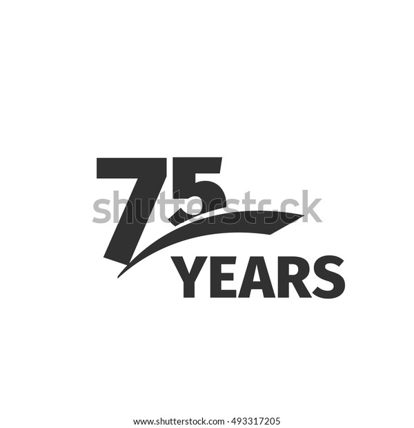 Isolated Abstract Black 75th Anniversary Logo Stock Vector (Royalty ...