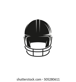 Isolated abstract black color baseball helmet logo on white background. Professional sport equipment logotype. Head protection icon. Safety element sign. Vector baseball helmet illustration