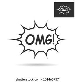 Isolated abstract black and white color comics speech balloon icon
