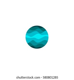 Isolated abstract blue color round shape logo on white background, water vector illustration