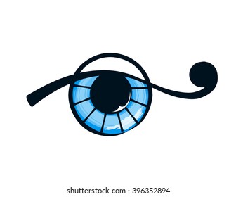 isolated abstract blue eye on white background. vector