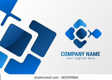 isolated abstract blue modern logo template for your business, company, workspace, team, community, and many more