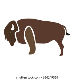 Isolated abstract buffalo on a white background, Vector illustration