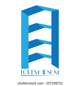 Isolated abstract building logo on a white background, Vector illustration