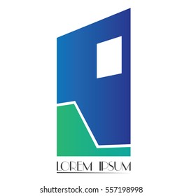 Isolated abstract building logo on a white background, Vector illustration