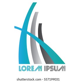 Isolated abstract building logo on a white background, Vector illustration
