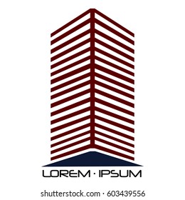 Isolated abstract building logo on a white background, Vector illustration