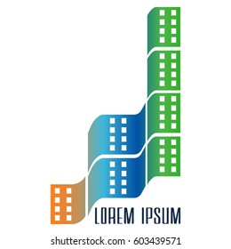Isolated abstract building logo on a white background, Vector illustration