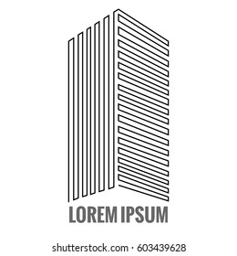 Isolated abstract building logo on a white background, Vector illustration