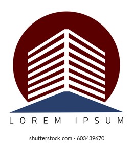 Isolated abstract building logo on a white background, Vector illustration